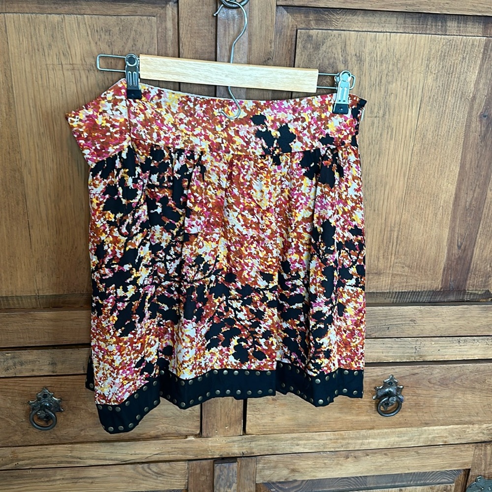 Kenzie Silk Patterned Mini Skirt